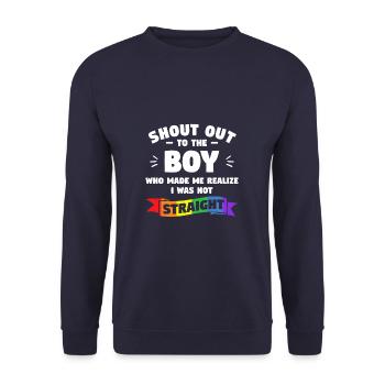 Shout Out To The Boy Who Made Me Realize I Was Not - Unisex Sweatshirt - navy - Front - Alina (178cm) & Michal (187cm)