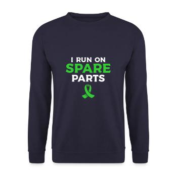 I Run On Spare Parts Kidney Transplant Surgery - Unisex Sweatshirt - navy - Front - Alina (178cm) & Michal (187cm)