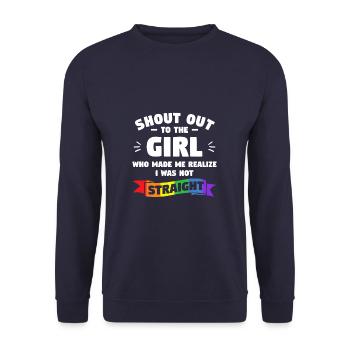 Shout Out To The Girl Who Made Me Realize I Was - Unisex Sweatshirt - navy - Front - Alina (178cm) & Michal (187cm)
