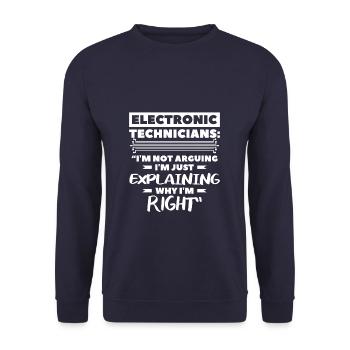 I'm Just Explaining Why I'm Right Electronic - Unisex Pullover - Navy - Vorne - Alina (178cm) & Michal (187cm)