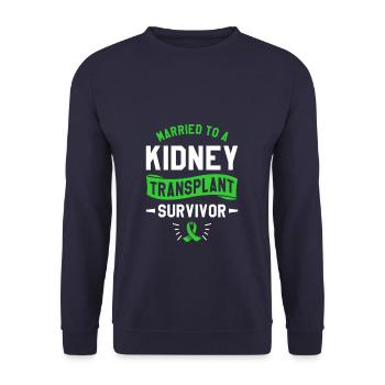 Married To A Kidney Transplant Survivor Surgery - Unisex Sweatshirt - navy - Front - Alina (178cm) & Michal (187cm)