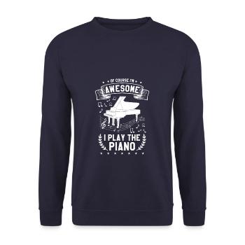 Bien sûr, je suis génial je joue du clavier de piano - Sweat-shirt Unisexe - marine - Devant - Alina (178cm) & Michal (187cm)