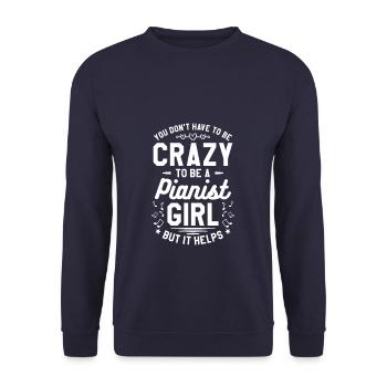 Vous n’avez pas besoin d’être folle pour être une fille pianiste - Sweat-shirt Unisexe - marine - Devant - Alina (178cm) & Michal (187cm)