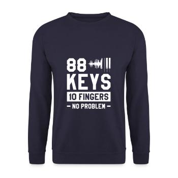 88 Keys 10 Fingers No Problem Piano Pianist - Unisex Sweatshirt - navy - Front - Alina (178cm) & Michal (187cm)
