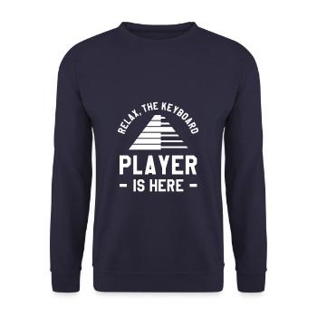 Détendez-vous Le claviériste est ici Pianiste de piano - Sweat-shirt Unisexe - marine - Devant - Alina (178cm) & Michal (187cm)