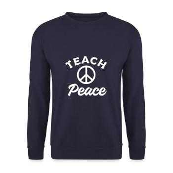 Teach Peace International World Peace Day - Unisex Pullover - Navy - Vorne - Alina (178cm) & Michal (187cm)