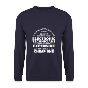 Try Hiring A Cheap One Electronic Technician - Unisex Pullover - Navy - Vorne - Alina (178cm) & Michal (187cm)