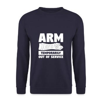Blessure au bras temporairement hors service - Sweat-shirt Unisexe - marine - Devant - Alina (178cm) & Michal (187cm)