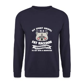 Mon animal spirituel est un gros raton laveur raton laveur - Sweat-shirt Unisexe - marine - Devant - Alina (178cm) & Michal (187cm)