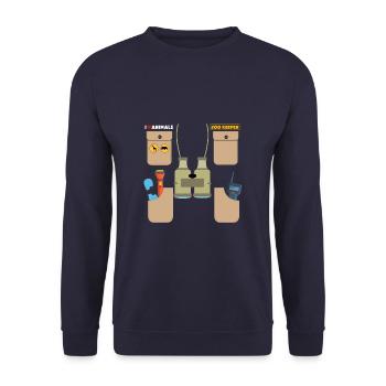 Zookeeper Outfit Costume - Unisex Pullover - Navy - Vorne - Alina (178cm) & Michal (187cm)