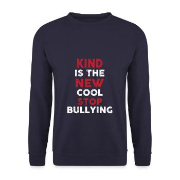 No To Bullying - Unisex Pullover - Navy - Vorne - Alina (178cm) & Michal (187cm)