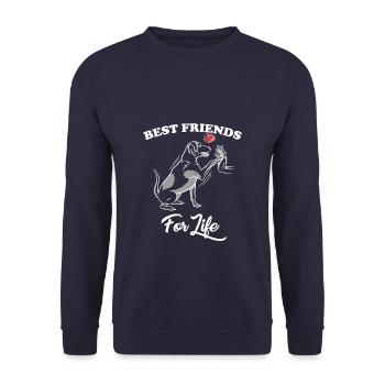 Bestfriends For Life - Unisex Pullover - Navy - Vorne - Alina (178cm) & Michal (187cm)