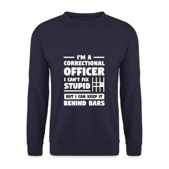 Je suis un agent correctionnel que je ne peux pas réparer stupide - Sweat-shirt Unisexe - marine - Devant - Alina (178cm) & Michal (187cm)