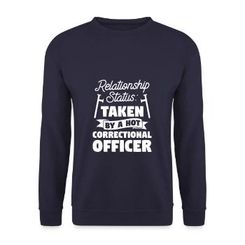 Relationship Status Taken By A Hot Correctional - Unisex Pullover - Navy - Vorne - Alina (178cm) & Michal (187cm)