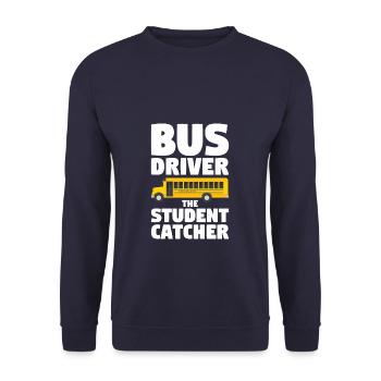 Bus Driver The Student Catcher Back To School - Unisex Pullover - Navy - Vorne - Alina (178cm) & Michal (187cm)