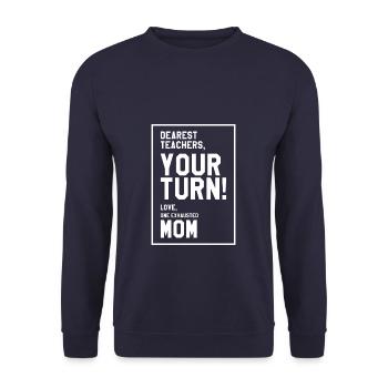 Cher professeur, je parle à tout le monde si émouvant - Sweat-shirt Unisexe - marine - Devant - Alina (178cm) & Michal (187cm)