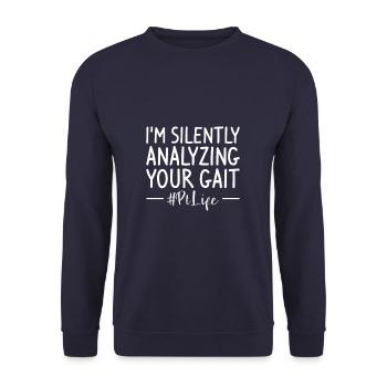 I'm Silently Analyzing Your Gait Physical Therapy - Unisex Pullover - Navy - Vorne - Alina (178cm) & Michal (187cm)