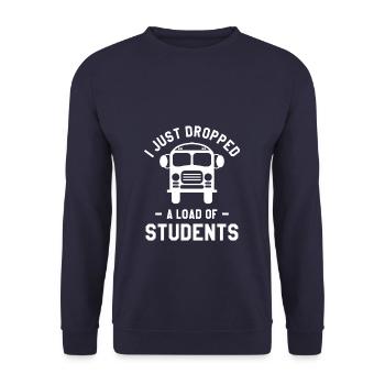 I Just Dropped A Load Of Students Bus Driver Back - Unisex Pullover - Navy - Vorne - Alina (178cm) & Michal (187cm)