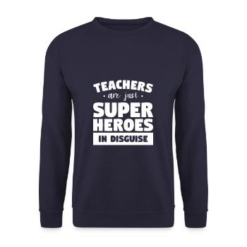 Teachers Are Just Superheroes In Disguise Teacher - Unisex Sweatshirt - navy - Front - Alina (178cm) & Michal (187cm)