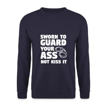 Sworn To Guard Your Ass Not Kiss It Police Officer - Unisex Sweatshirt - navy - Front - Alina (178cm) & Michal (187cm)