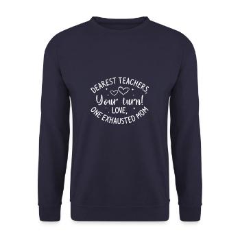 Cher professeur, je parle à tout le monde si émouvant mon - Sweat-shirt Unisexe - marine - Devant - Alina (178cm) & Michal (187cm)