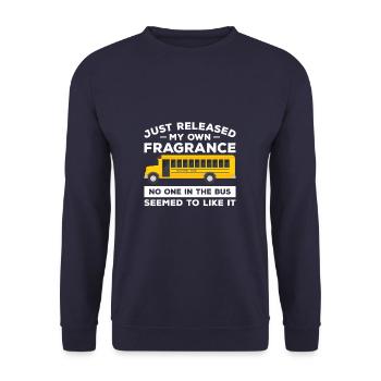 Just Released My Own Fragrance No One In The Bus - Unisex Pullover - Navy - Vorne - Alina (178cm) & Michal (187cm)