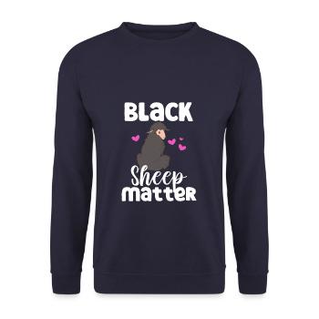 Funny Sheep Sarcasm - Unisex Pullover - Navy - Vorne - Alina (178cm) & Michal (187cm)