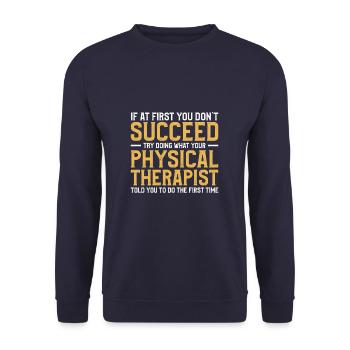 Try Doing What Your Physical Therapist Told You To - Unisex Pullover - Navy - Vorne - Alina (178cm) & Michal (187cm)