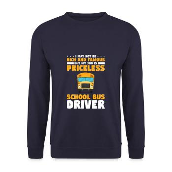 Mais mon travail est chauffeur d’autobus scolaire inestimable Retour à - Sweat-shirt Unisexe - marine - Devant - Alina (178cm) & Michal (187cm)
