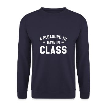 Un plaisir d’avoir en classe un professeur de retour à l’école - Sweat-shirt Unisexe - marine - Devant - Alina (178cm) & Michal (187cm)