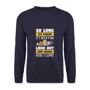It's Been Fun Look Out 2nd Grade Here I Come - Unisex Sweatshirt - navy - Front - Alina (178cm) & Michal (187cm)