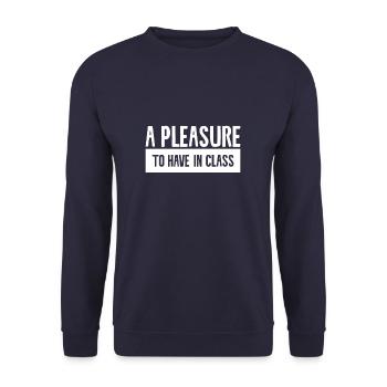 Un plaisir d’avoir en classe un professeur de retour à l’école - Sweat-shirt Unisexe - marine - Devant - Alina (178cm) & Michal (187cm)