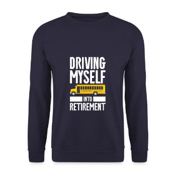 Conduire moi-même à la retraite Chauffeur d'autobus scolaire - Sweat-shirt Unisexe - marine - Devant - Alina (178cm) & Michal (187cm)