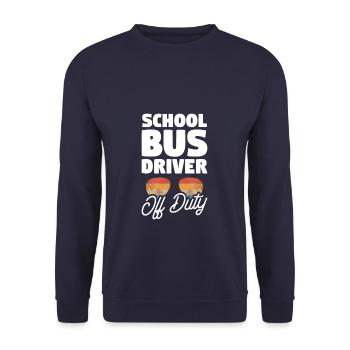 School Bus Driver Off Duty Back To School - Unisex Sweatshirt - navy - Front - Alina (178cm) & Michal (187cm)