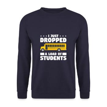Je viens de déposer un groupe d'étudiants chauffeur de bus - Sweat-shirt Unisexe - marine - Devant - Alina (178cm) & Michal (187cm)