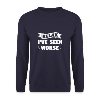 Détendez-vous, j'ai vu pire Paramedic EMT EMS Paramedics - Sweat-shirt Unisexe - marine - Devant - Alina (178cm) & Michal (187cm)