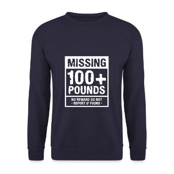 Missing 100+ Pounds No Reward Do Not Report If Fou - Unisex Pullover - Navy - Vorne - Alina (178cm) & Michal (187cm)