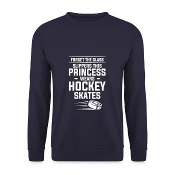 Forget The Glass Slippers This Princess Wears Hock - Unisex Pullover - Navy - Vorne - Alina (178cm) & Michal (187cm)