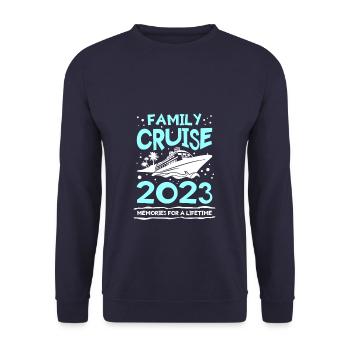 Family Cruise 2023 Memories For A Lifetime Vacatio - Unisex Pullover - Navy - Vorne - Alina (178cm) & Michal (187cm)