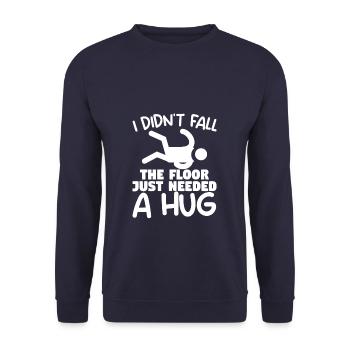 Je ne suis pas tombé sur le sol, j'avais juste besoin d'un câlin - Sweat-shirt Unisexe - marine - Devant - Alina (178cm) & Michal (187cm)