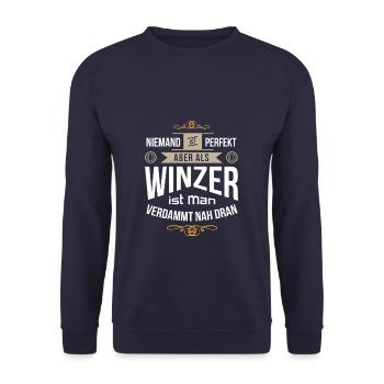 Winzer Winzermeister Weinbauer perfekt - Unisex Pullover - Navy - Vorne - Alina (178cm) & Michal (187cm)