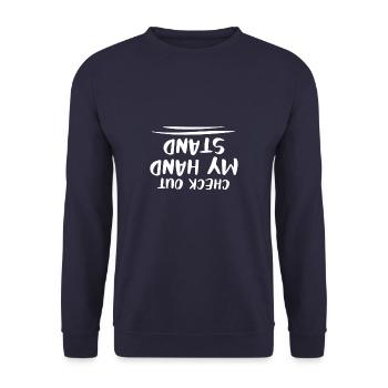 Check Out My Hand Stand Acrobatics Gymnast Gymnast - Unisex Sweatshirt - navy - Front - Alina (178cm) & Michal (187cm)