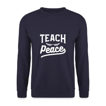 Teach Peace International World Peace Day - Unisex Pullover - Navy - Vorne - Alina (178cm) & Michal (187cm)