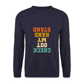 Check Out My Hand Stand Acrobatics Gymnast Gymnast - Unisex Sweatshirt - navy - Front - Alina (178cm) & Michal (187cm)