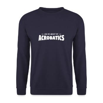 Ask Me About My Acrobatics Gymnast Gymnastic - Unisex Pullover - Navy - Vorne - Alina (178cm) & Michal (187cm)