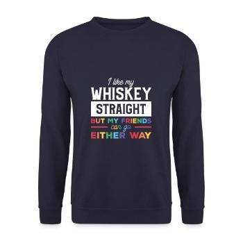 J’aime mon whisky droit mais mes amis peuvent y aller - Sweat-shirt Unisexe - marine - Devant - Alina (178cm) & Michal (187cm)
