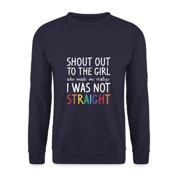 Shout Out To The Girl Who Made Me Realize I Was - Unisex Pullover - Navy - Vorne - Alina (178cm) & Michal (187cm)