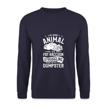 My Spirit Animal Is A Fat Raccoon Raccoons - Unisex Sweatshirt - navy - Front - Alina (178cm) & Michal (187cm)