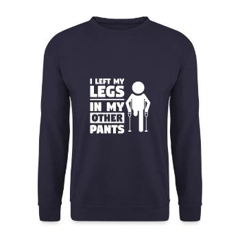 I Left My Legs In My Other Pants Amputation - Unisex Pullover - Navy - Vorne - Alina (178cm) & Michal (187cm)
