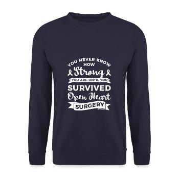 Until You Survived Open Heart Surgery Heart - Unisex Pullover - Navy - Vorne - Alina (178cm) & Michal (187cm)